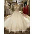 2017 Luxury ZhongShan heavy beading deep sweetheart neck ball gown wedding dress